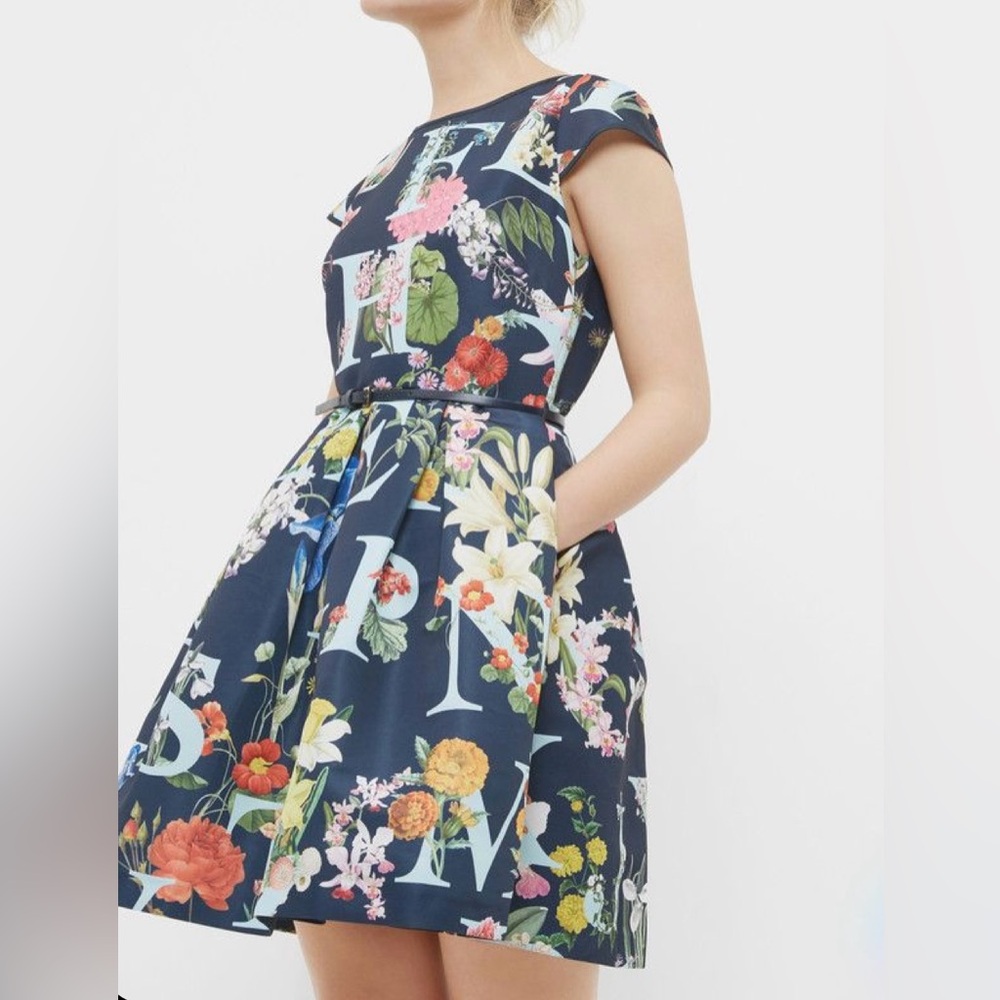 Ted Baker London Alphabet Ditsy Skater Dress - Picture 4 of 16
